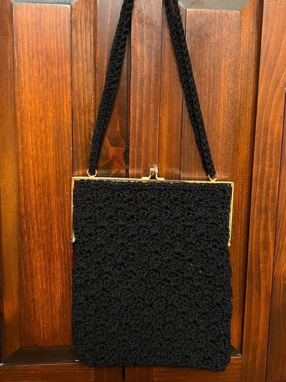 Vintage Black Woven Bag